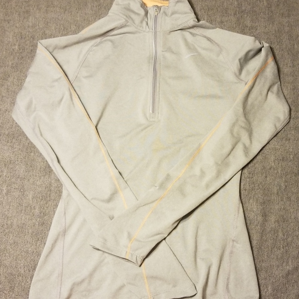 Gray Nike Dri-Fit Long Sleeve Workout Shirt